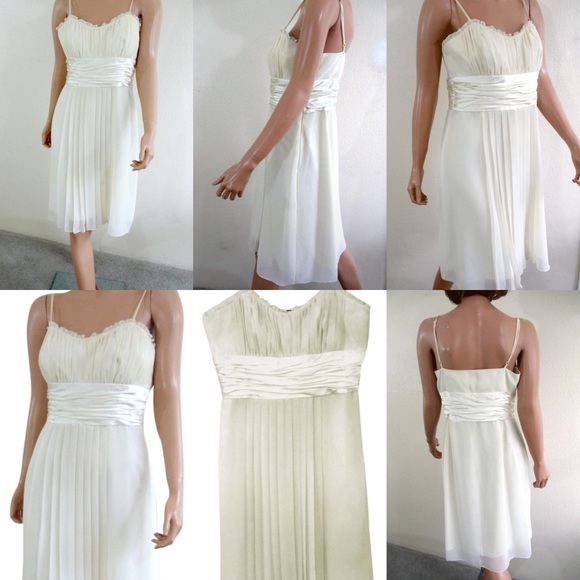 Bridal Democracy Cream White Pleat Cocktail Dress - Picture 4 of 8